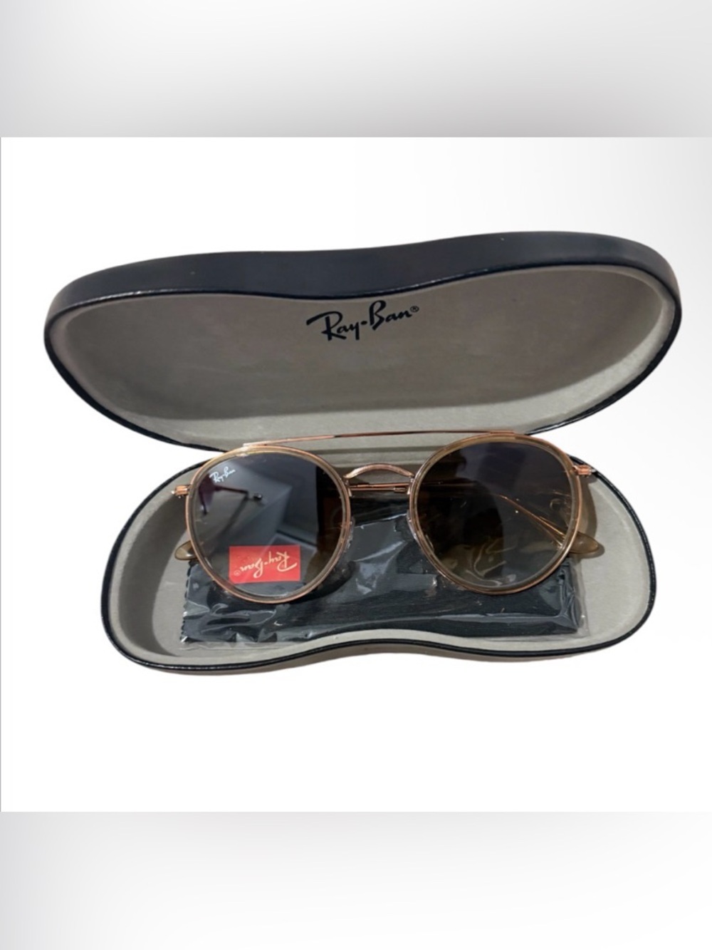 Ray-Ban Sunglasses RB3647N ROUND DOUBLE BRIDGE in Copper with Brown Lenses-As Is